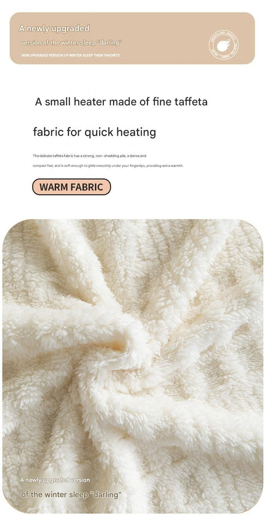 Green 150*200cm Thickened Double-Sided Plush Waffle Weave Throw Blanket - Anti-Static Taffeta Velvet & V888-ELOSUNG50788