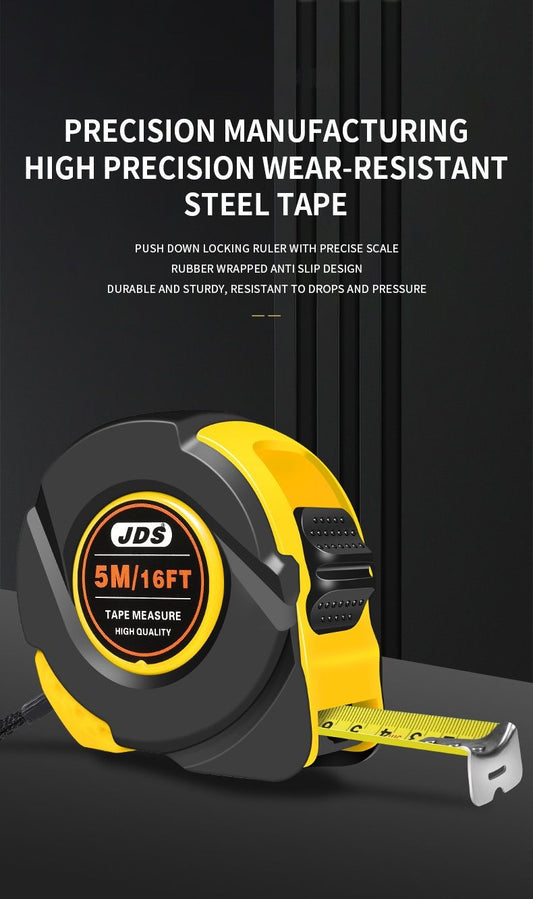10M Heavy Duty Steel Tape Measure - Metric & Imperial Dual Scale - High Carbon Steel Blade, Anti-Slip ABS+TPR V888-ELOSUNG50985