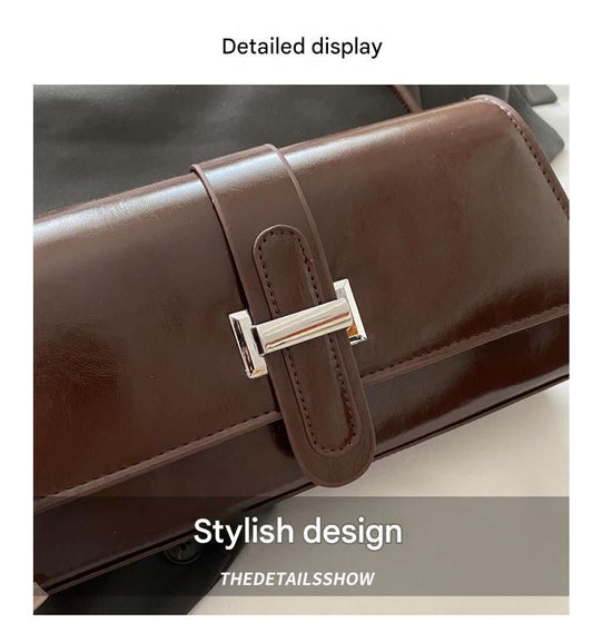 Black French Chic Baguette Shoulder Bag Women's Minimalist Crossbody Bag with Premium Feel V888-ELOSUNG51256