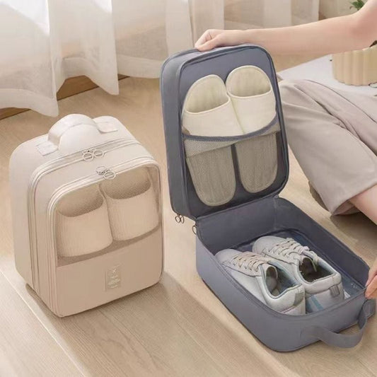 Beige Travel Shoe Bag Portable Luggage Organizer Waterproof Dustproof Shoe Pouch V888-ELOSUNG51347