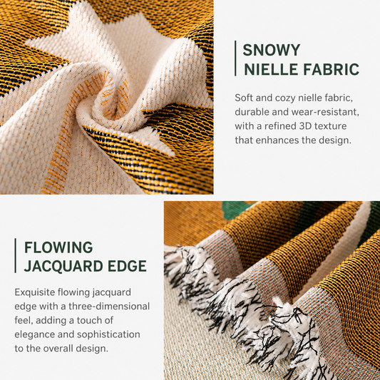 180 x 130 CM Christmas Jacquard Chenille Sofa Cover Throw Blanket with Tassel Fringe (Style 1), Elegant V888-ELOSUNG52336