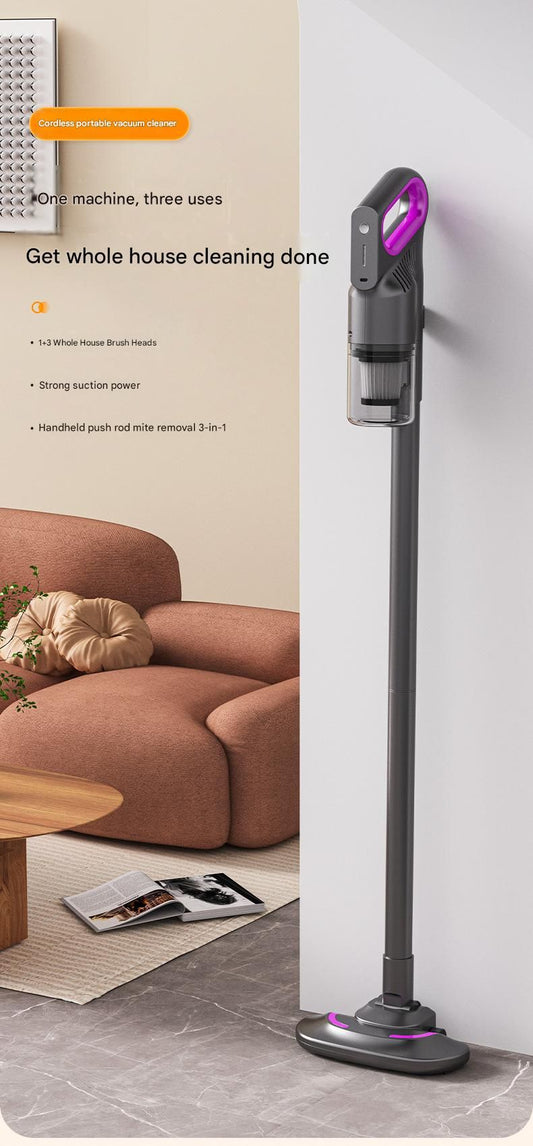 Purple 3-in-1 Cordless Vacuum Cleaner - Handheld Stick Vacuum with Mop Function, Strong Suction, Washable V888-ELOSUNG53007