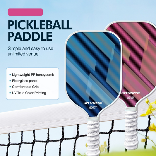 1 pcs Dreamy Blue Fiberglass Pickleball Paddle Lightweight PP Honeycomb Core Training Racket for Beginners V888-ELOSUNG53198