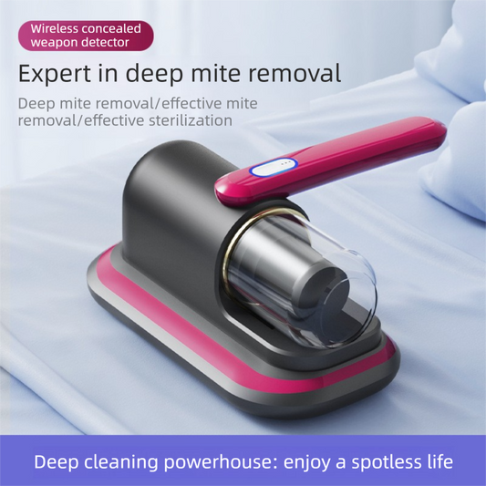 2-piece Home Cleaning Bundle - Golden UV Mattress Mite Vacuum Cleaner & White Cordless Handheld Stick Vacuum Set, Wireless Rechargeable Home Car Pet Hair Cleaning Kit
