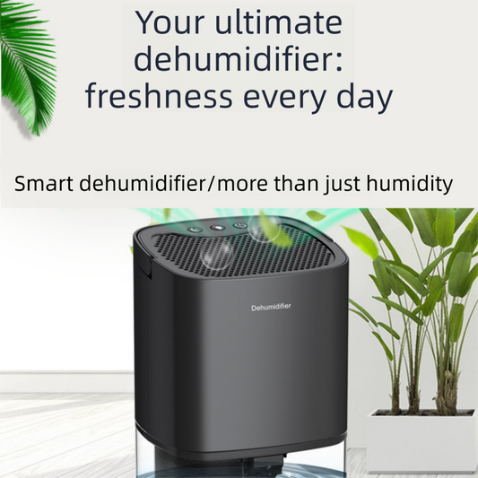 Black Mini Quiet Dehumidifier for Bedroom - 1000ml Water Tank Portable Home Moisture Absorber with Air V888-ELOSUNG53372