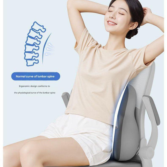 Black Ergonomic Memory Foam Lumbar Support Cushion for Office Chair, Adjustable Lower Back Pillow with Dual V888-ELOSUNG54147