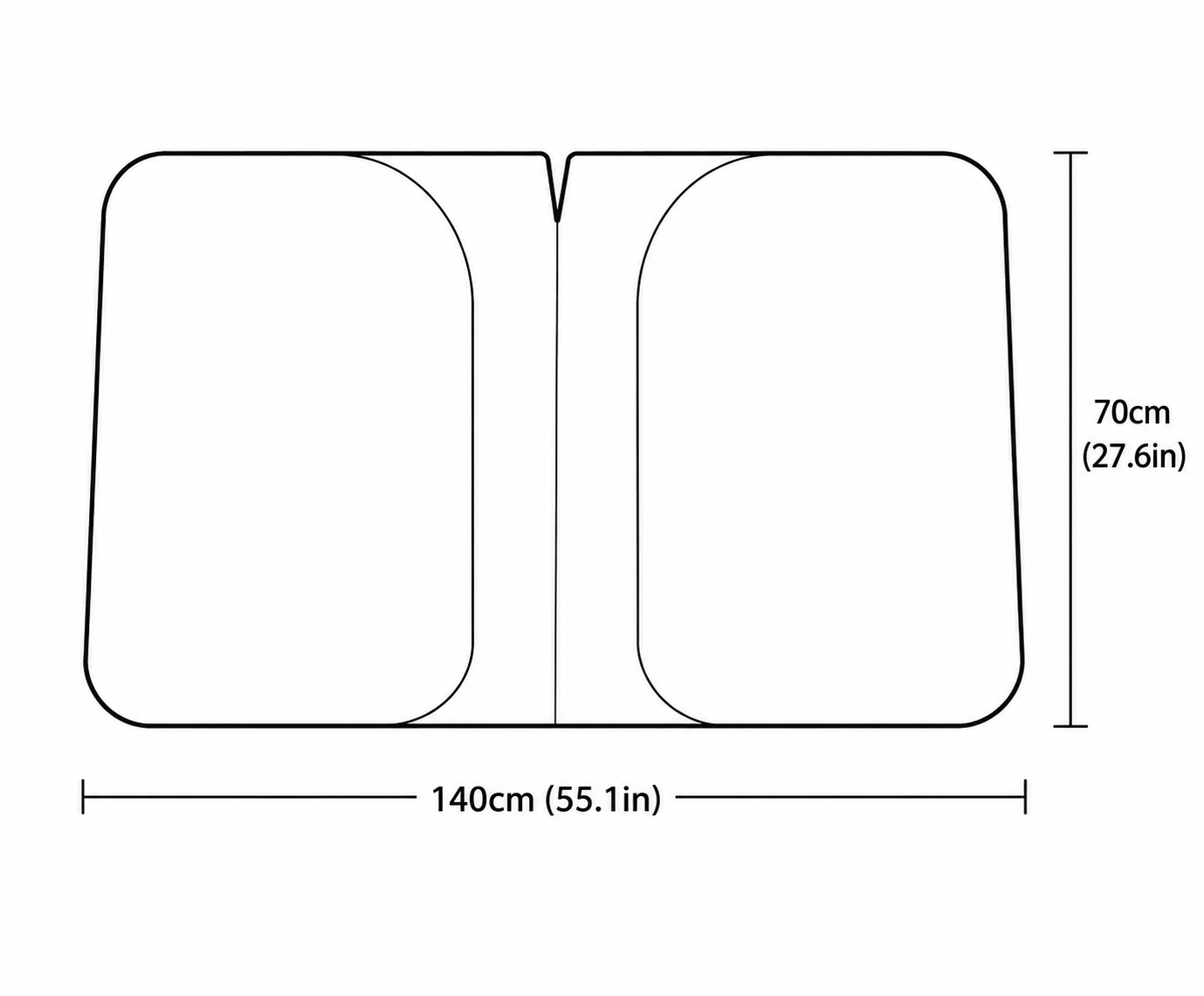 Car windshield sun visor, 55.1 x 27.6 inches, foldable windshield sun visor, UV protection, heat insulation, V888-ELOSUNG543029