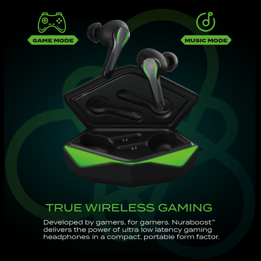 Matte Black Nuraboost Edge Ultra Low Latency Bluetooth 5.0 Gaming True Wireless Earbuds - Free AU/NZ Shipping V893-NURABOOST-EDGE-BLACK
