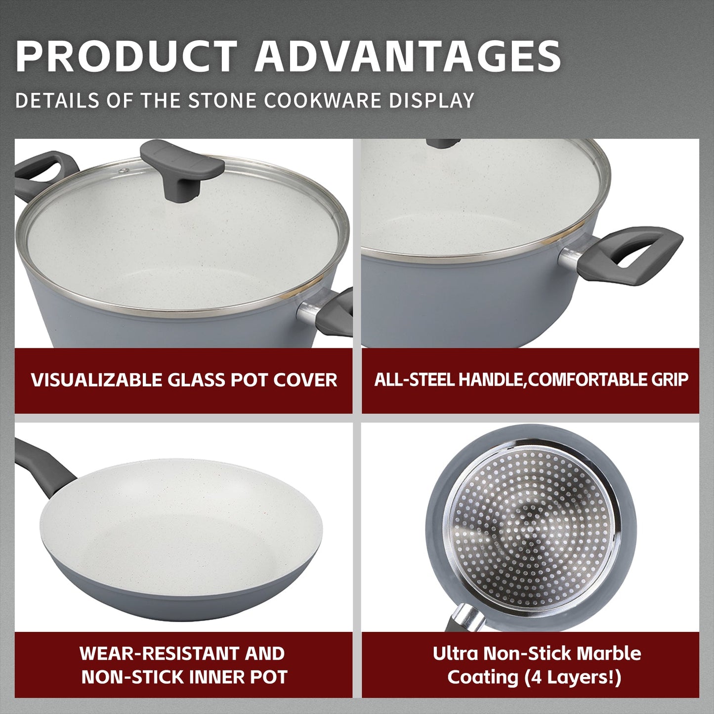 8 Pcs Clevinger Non-Stick Cookware Set V915-CV0316