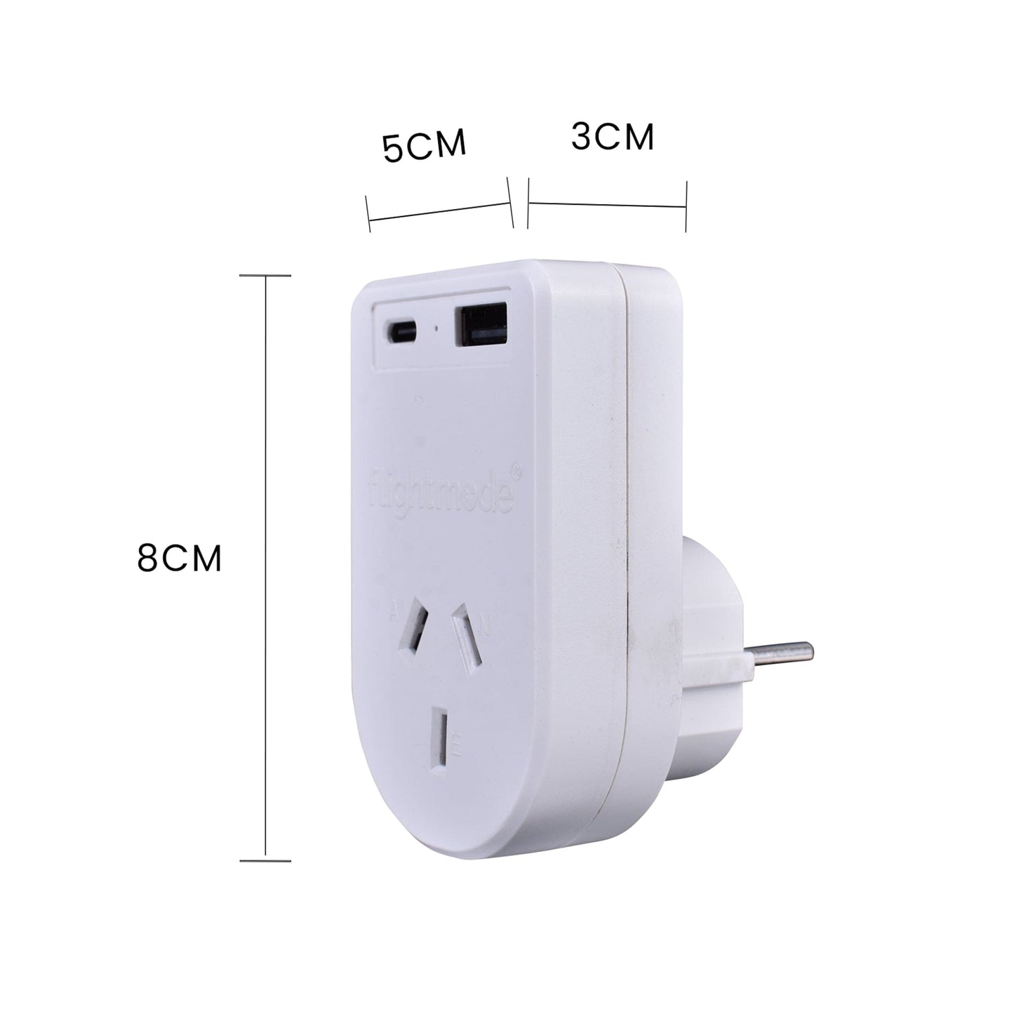 Flightmode Outbound AU/NZ to EUROPE/BALI Travel Adaptor with USB Type C & A V915-FM0102