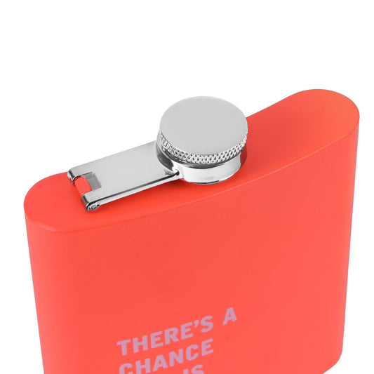 175ml Stainless Steel Hip Flask w Funny Quotes - Peach V915-LD0084-PEACH