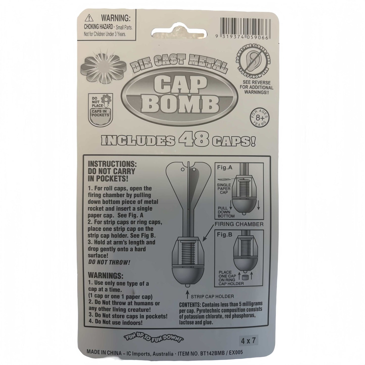 2 x Diecast Cap Bomb with 48 Shots pack, traditional toys V922-AWD-B0121-CAPBOM-2