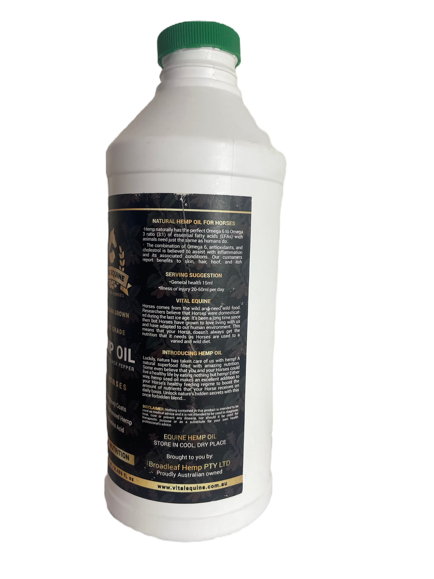 Vital Equine | Hemp & Turmeric Oil For Horses - 1 litre V925-VEO-T-1L