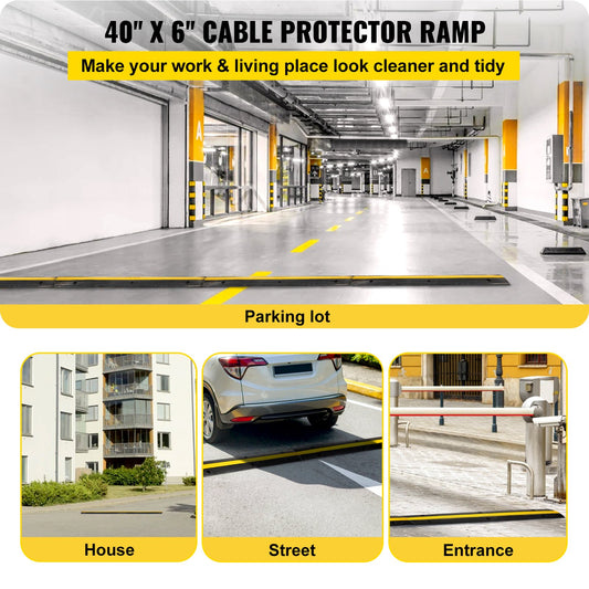 Cable Protector 18000lbs Single Channel Rubber Cable Hose Protector 4 Pack Cable Hose Protector Floor Outdoor V952-4JTDCGXB000000001V0