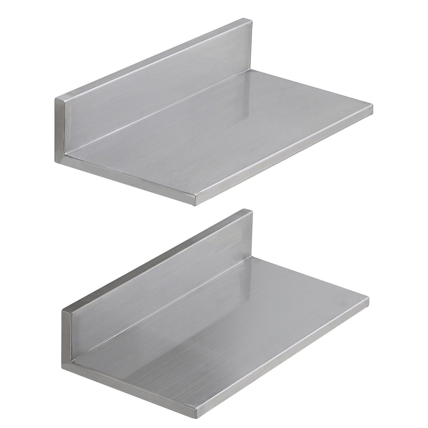 21.8 x 40.6 cm Stainless Steel Shelf, Wall Mounted Floating Shelving with Backsplash, 20 kg Load Capacity V952-BGSCTTLL86162MWQSV0
