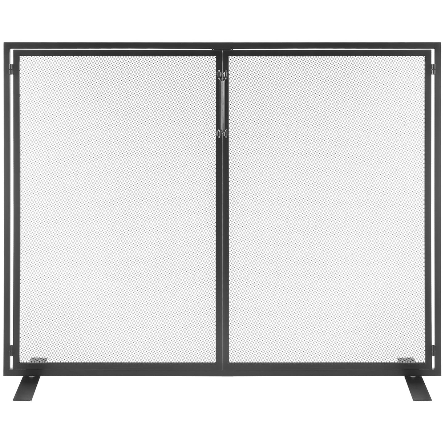 Fireplace Screen 1 Panel with Door, Sturdy Iron Mesh Fireplace Screen, 990(L) x780(H)MM Spark Guard Cover, V952-BLMHSJY3545I44JO4V0