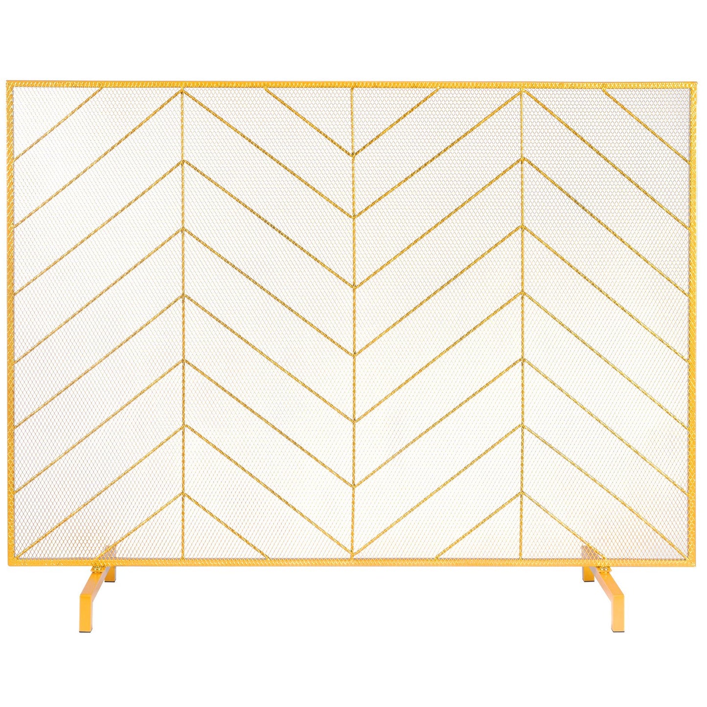 980x758MM Fireplace Screen 1-Panel Iron Mesh Spark Guard Modern Gold V952-BLMJSJY3545IAWNY0V0