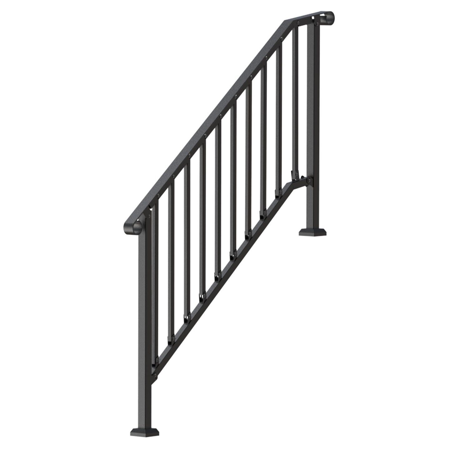 Handrails for Outdoor Steps, 5 Step Stair Hand Rail Kit, Transitional Carbon Steel Railings with Installation V952-BPXGMDZLSLZFDP9MRV0