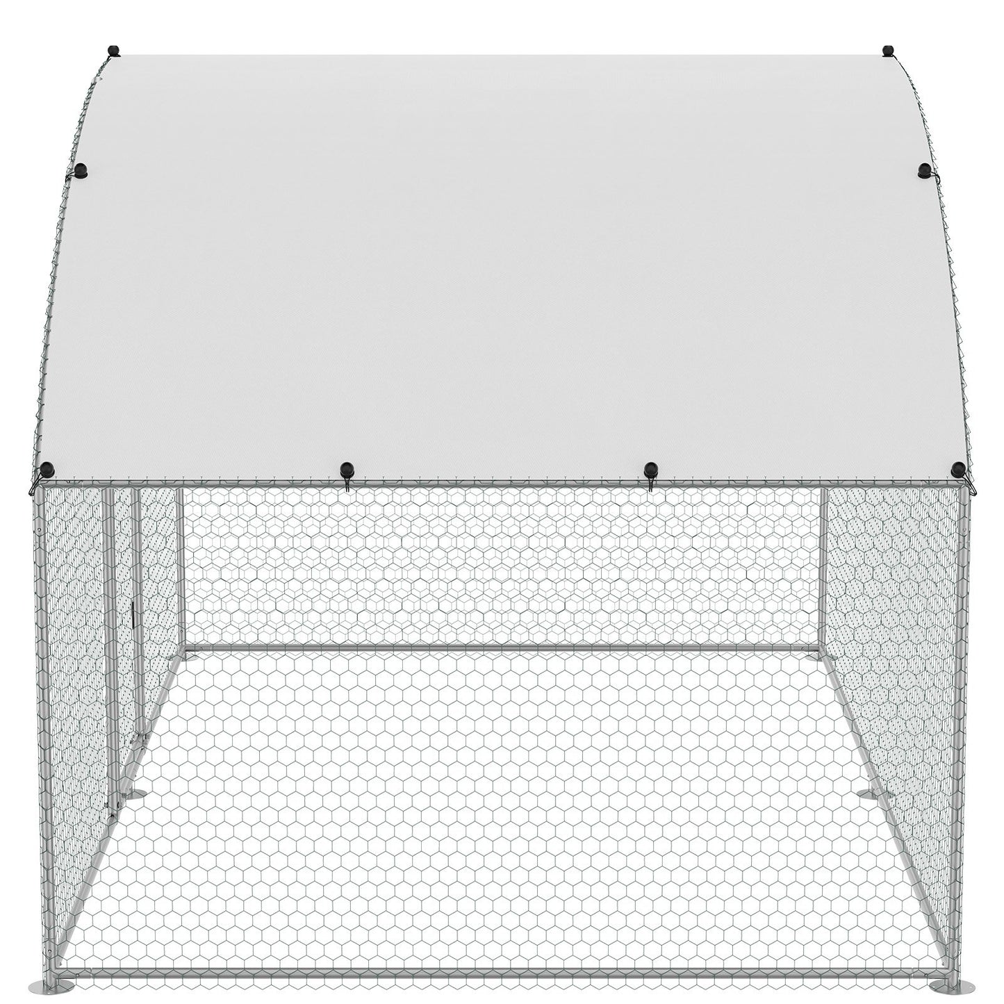 Chicken Coop, 9.8x6.5x6.5ft Walk-in Large Metal Chicken Run for Yard with Waterproof Cover, Doom Roof Hen V952-BRSJP2X3X2MYGZ1GPV0