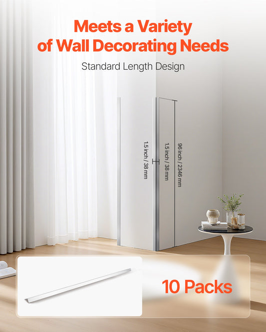 Stainless Steel Wall Corner Protector, 38 x 38 x 2436 mm, 10 Pack Metal Corner Guards, 304 Stainless Steel V952-BXGHJ1BXG10PTDGV3001V0