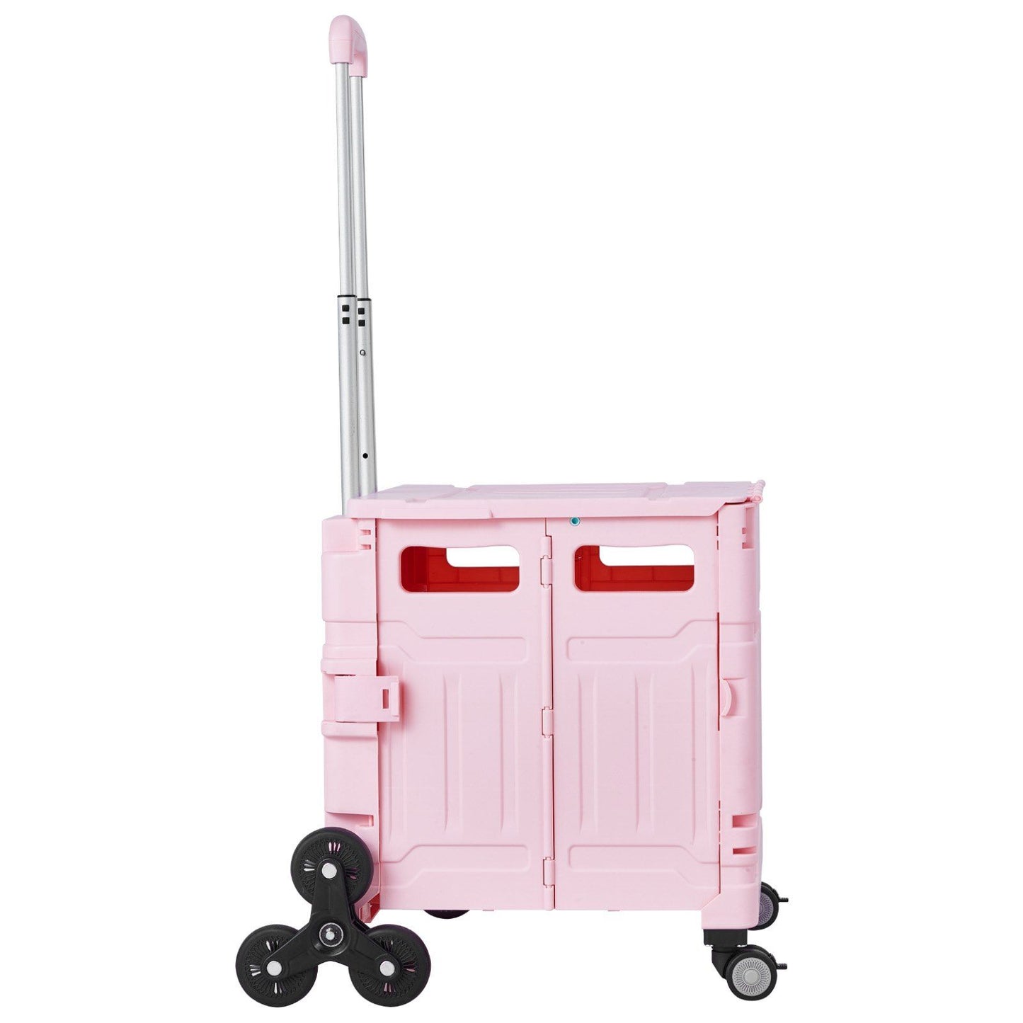 Foldable Utility Cart, 65L Collapsible Portable Crate Rolling Cart with Stair Climbing Wheels & 360 degrees V952-BXSPLCFS176L2ECQCV0