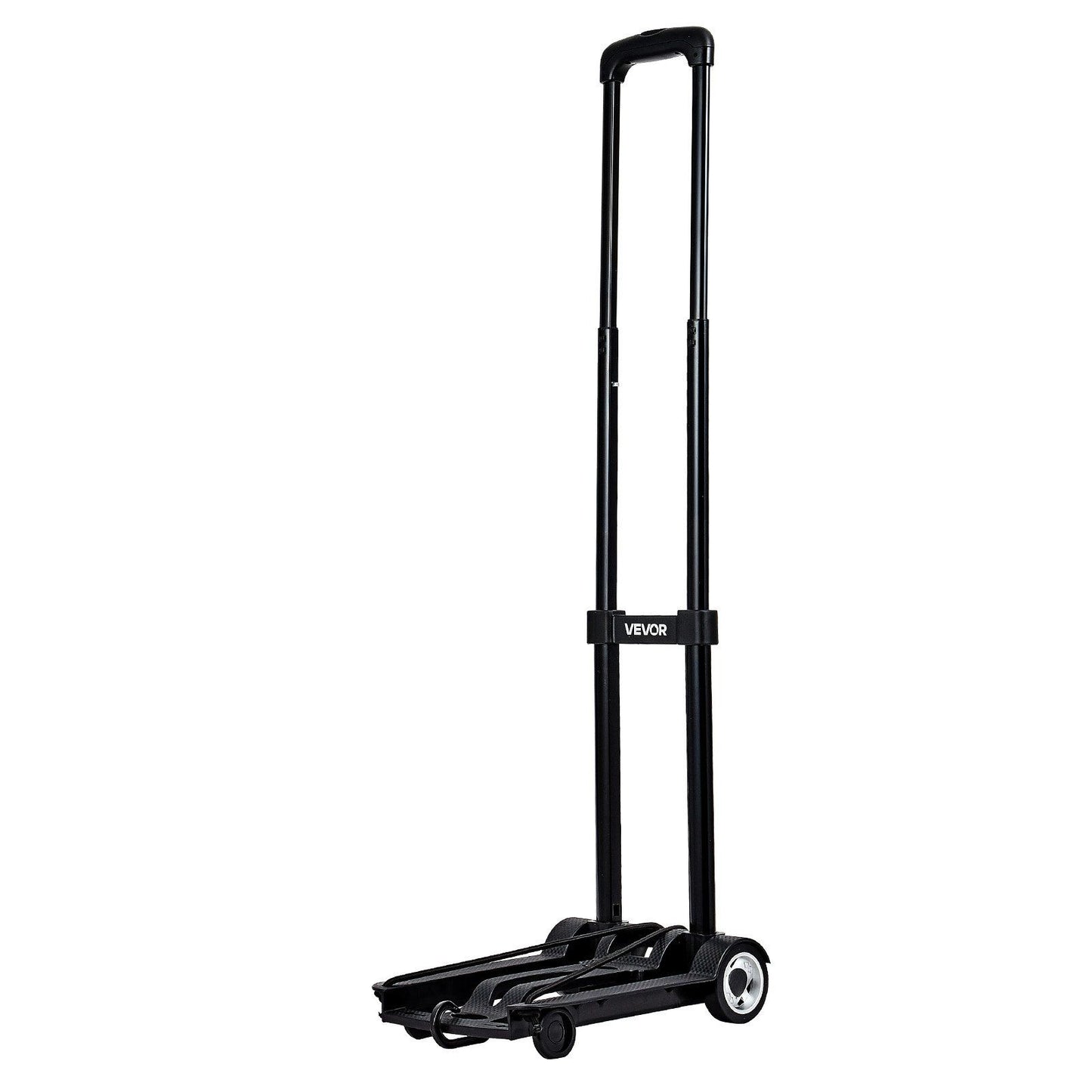 Folding Hand Truck, 49.9 kg Load Capacity, Collapsible Luggage Cart with 2 Wheels & 1 Elastic Rope, Utility V952-BXSTHCHS2G11BKSTN001V0