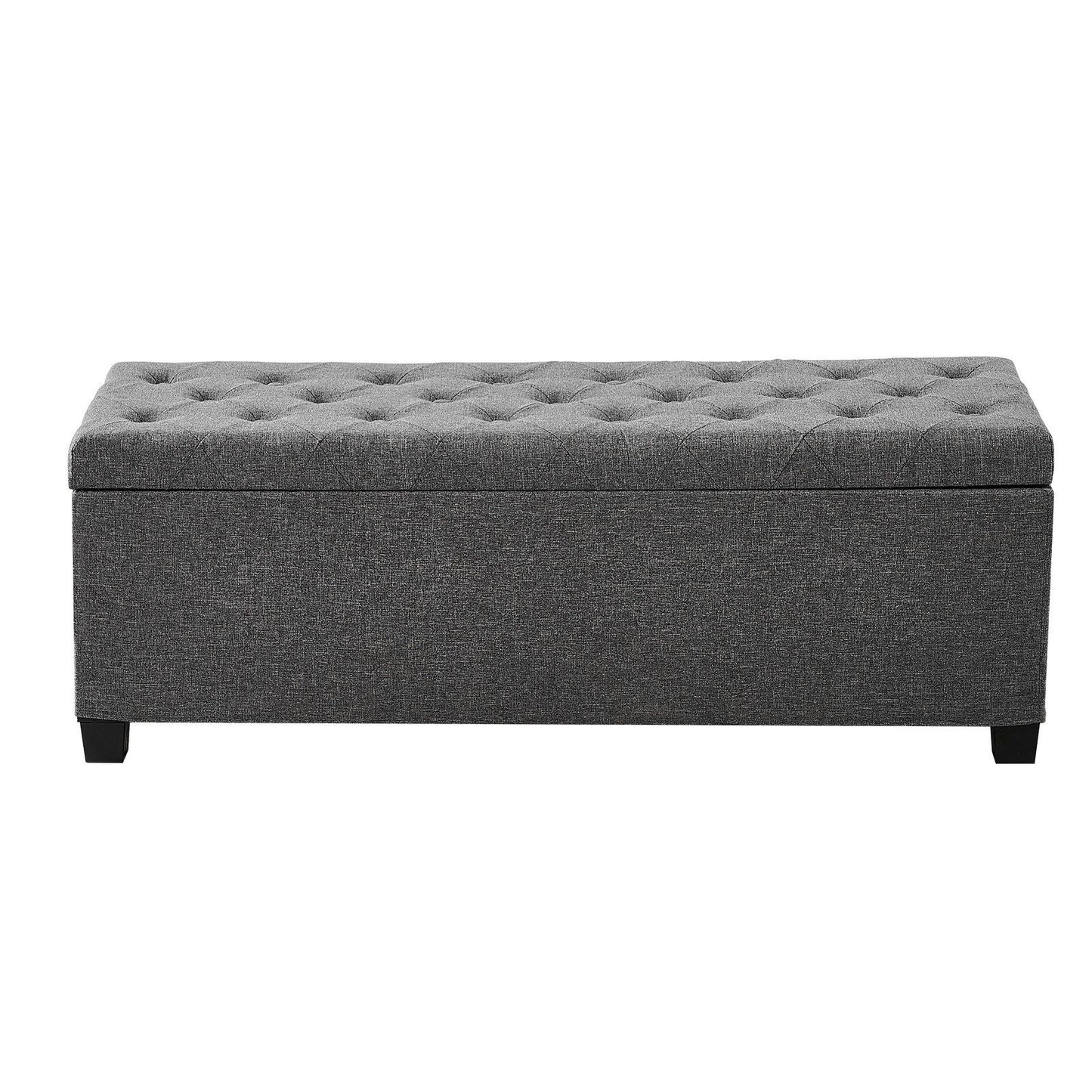 Storage Ottoman Bench, Button-Tufted End of Bed Bench with Side Bags, Flip-up Upholstered Storage Chest with V952-BYWSZYXTK404GT90L001V0