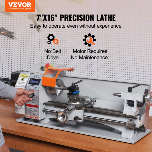 Mini Metal Lathe Machine, 180 x 400 mm, 800W Precision Benchtop Power Metal Lathe, 150-2500 RPM Continuously V952-BZDMNJSCCSFWSEYI0V3