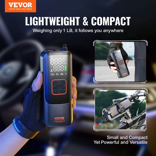 Tire Inflator Portable Air Compressor, 150 PSI Electric Air Pump, 4000mAh Rechargeable Tire Pump with V952-CDSLTCQJ22005A79WV9