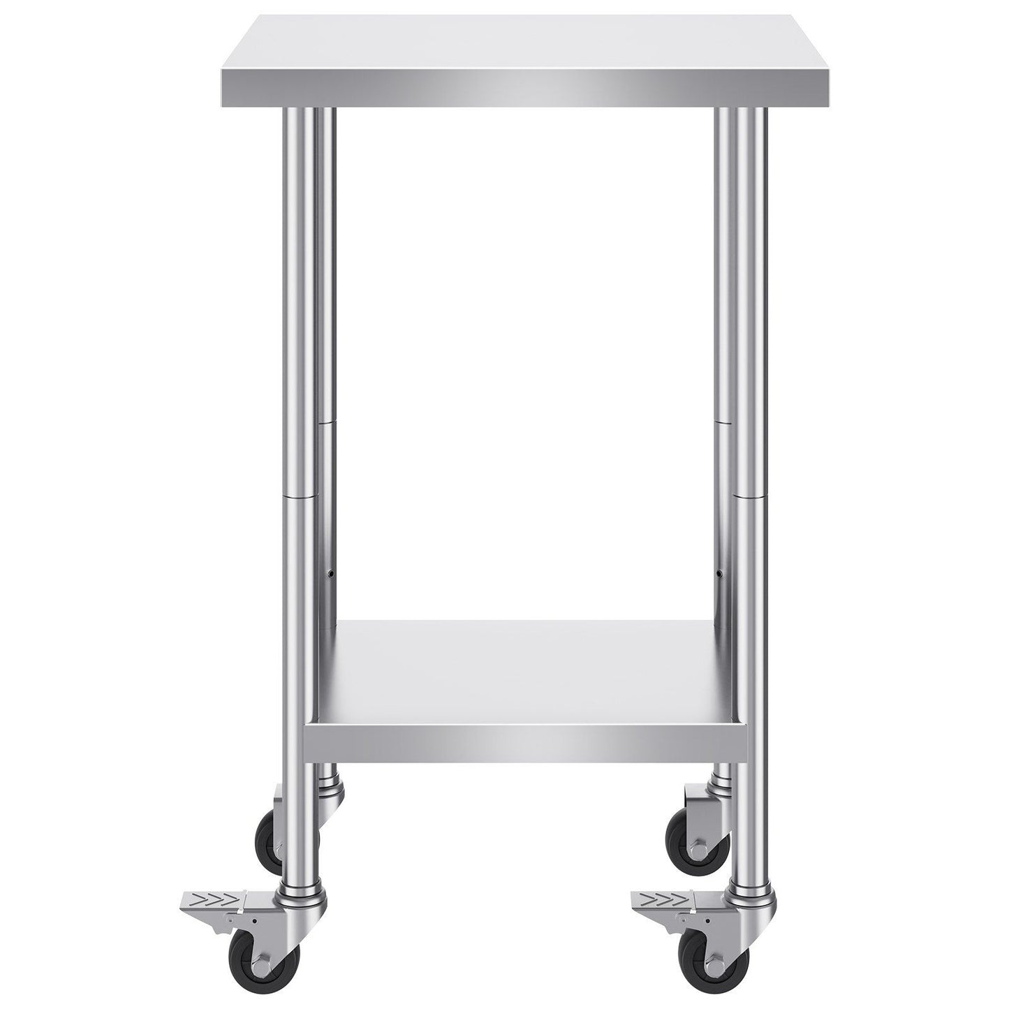 Stainless Steel Work Table 24 x 18 x 38 Inch, with 4 Wheels, 3 Adjustable Height Levels, Heavy Duty Food Prep V952-CFBXGGZTLCDJ3QDV2V0