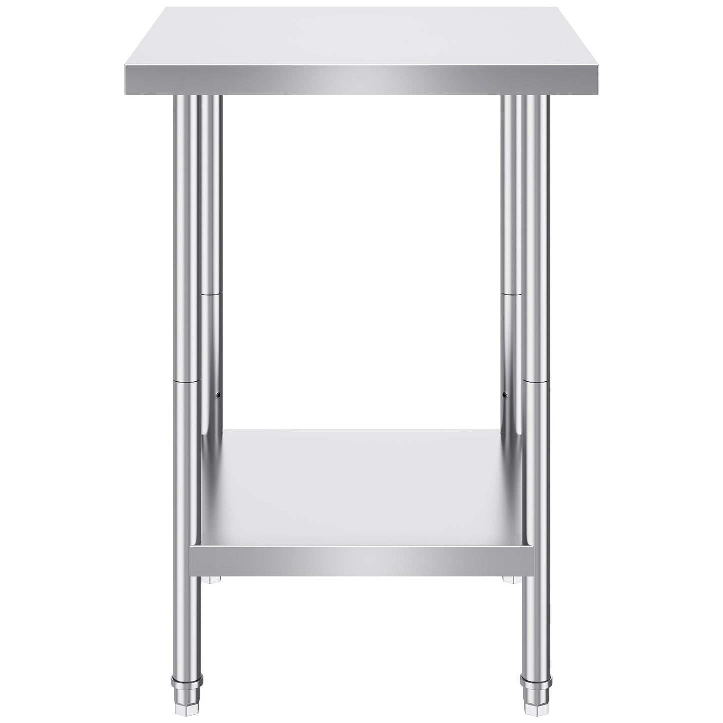 Stainless Steel Prep Table, 24 x 24 x 34 Inch, Heavy Duty Metal Worktable with 3 Adjustable Height Levels, V952-CFBXGGZTLCWJ45FJ5V0