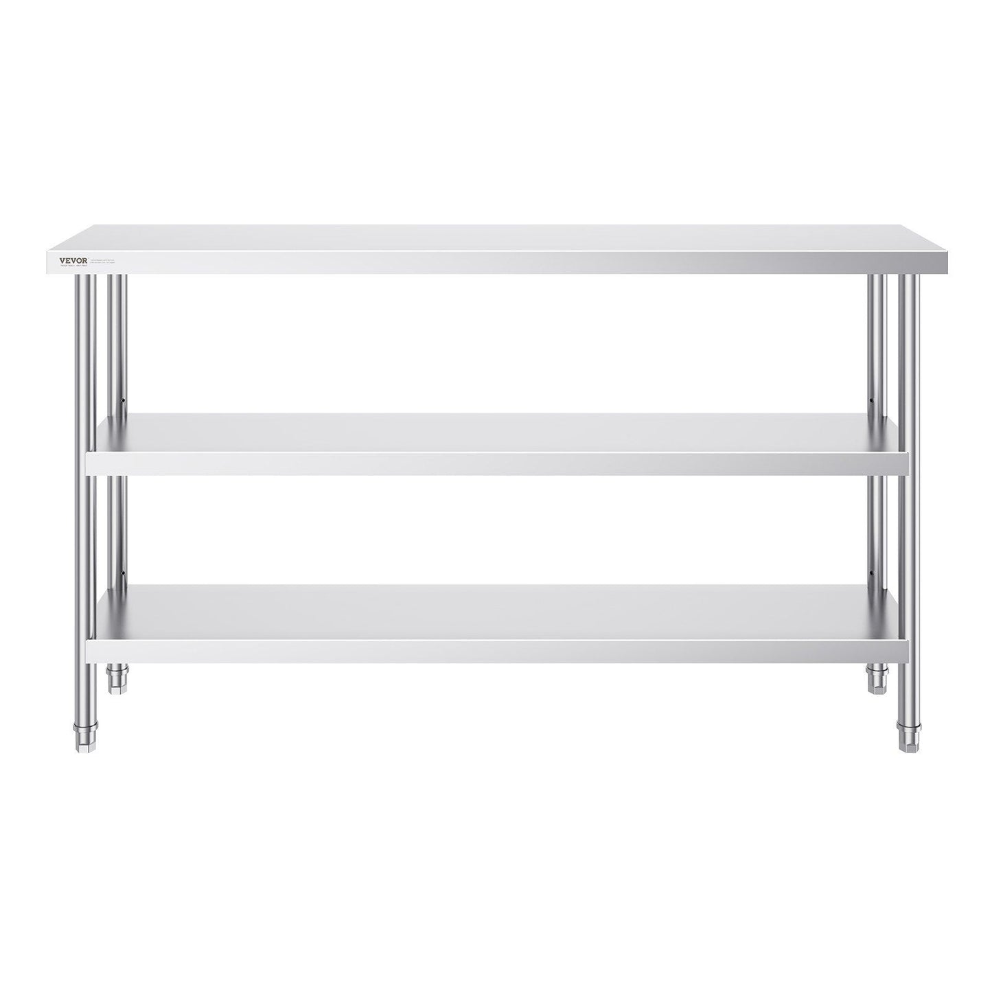Stainless Steel Food Prep Table, 356 x 1524 x 864 mm Commercial Kitchen Worktable, with 2 Adjustable V952-CFBXGGZTSCGZFXOQBV0