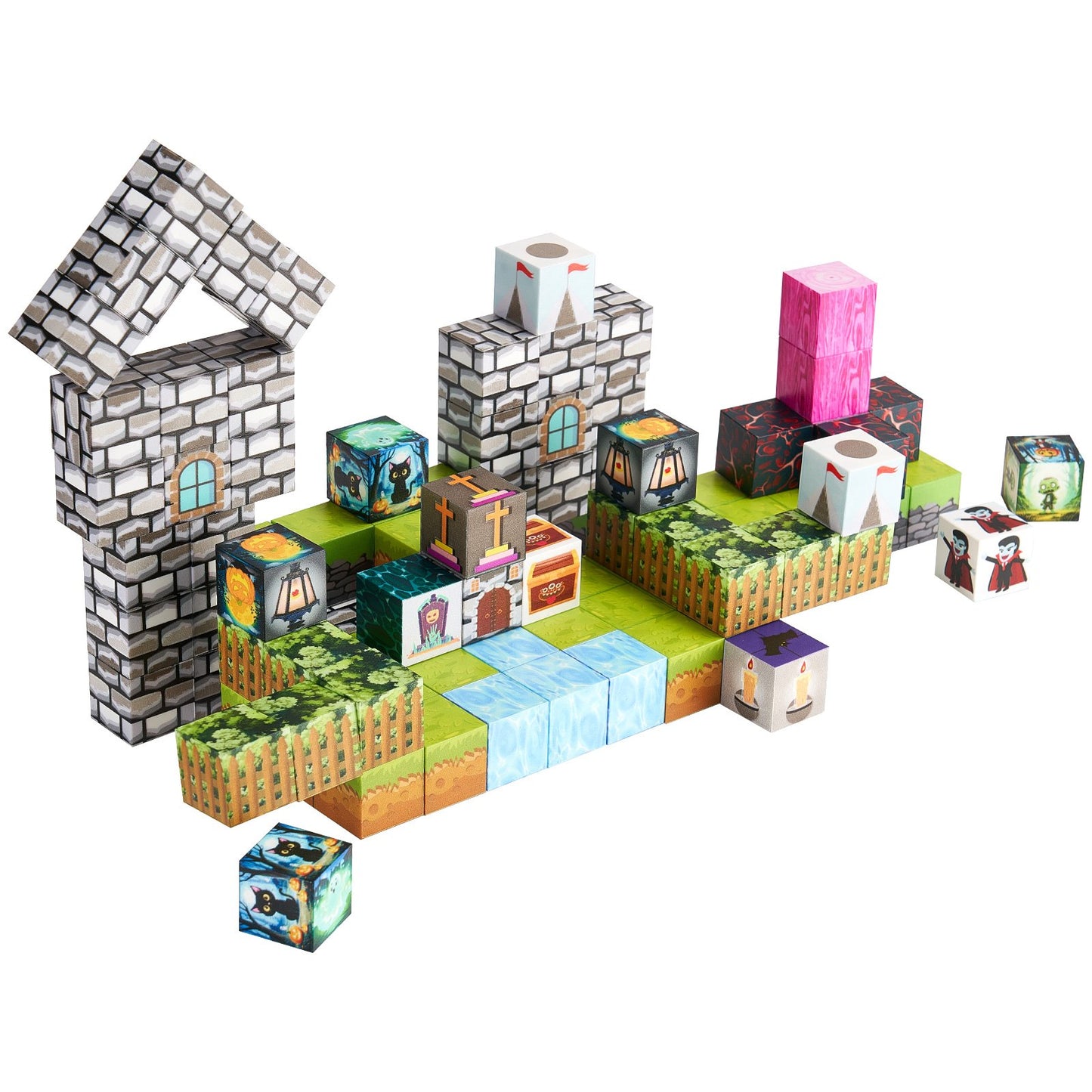 Magnetic Blocks, 100 PCS Cemetery Zombies Set, Magnetic Building Cubes for Kids, STEM Montessori Sensory Toys V952-CLKGNBMDJS10BURVH001V0