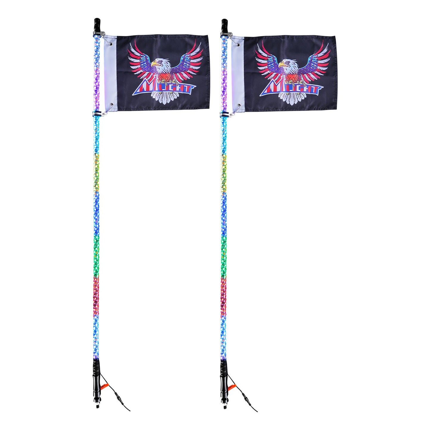 2 PCS 5 FT Whip Light, APP & RF Remote Control Led Whip Light, Waterproof Spiral RGB Chasing Lighted Whips V952-CRKJPPTDZ5YCJCVCMV9