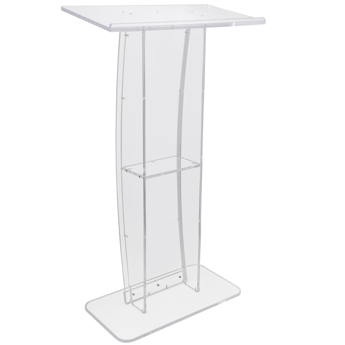 Acrylic Podium, 47" Tall, Clear Acrylic Podium Stand with Wide Reading Surface & Storage Shelf, V952-CTSJTYKLBST47YW3EV0