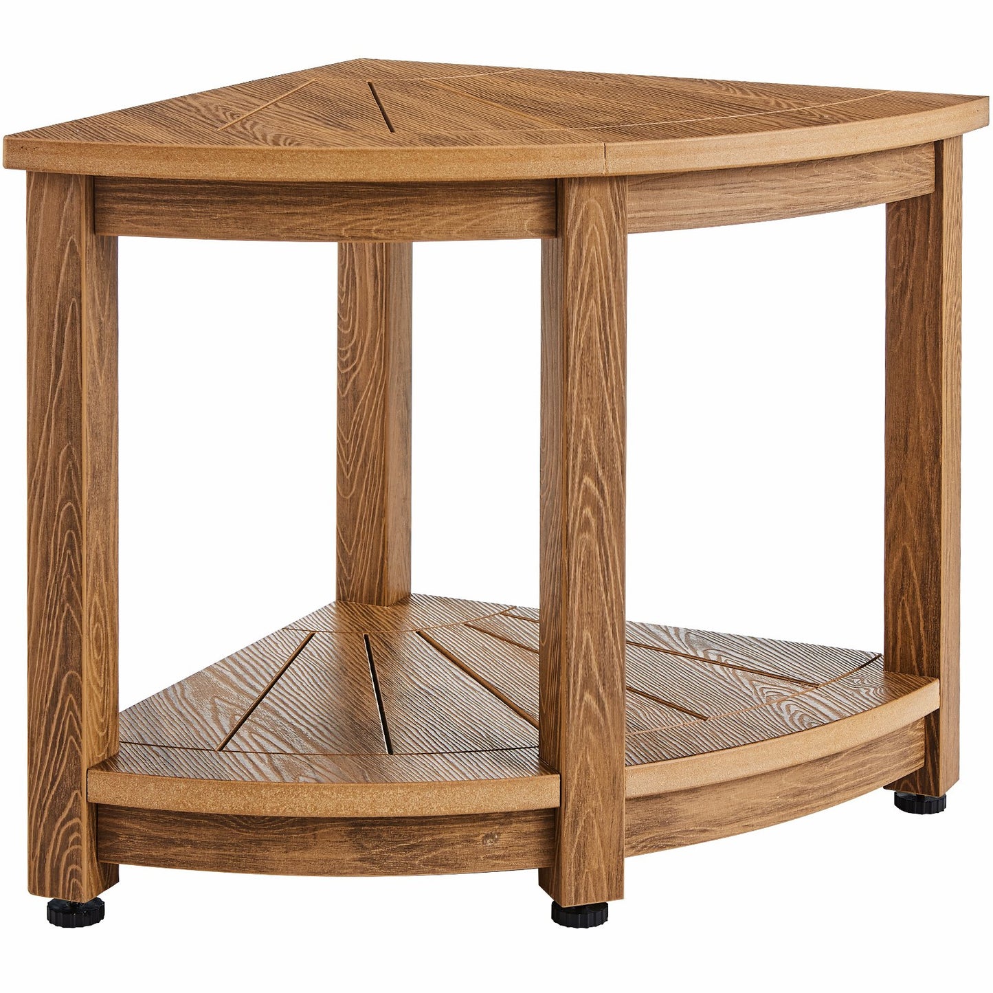 Corner Shower Bench, 18.5" Height 17.75" Radius, Faux Wood Grain Polystyrene,159KGS with Storage Shelf, Water V952-CWDSL1775INCVD6RIV0