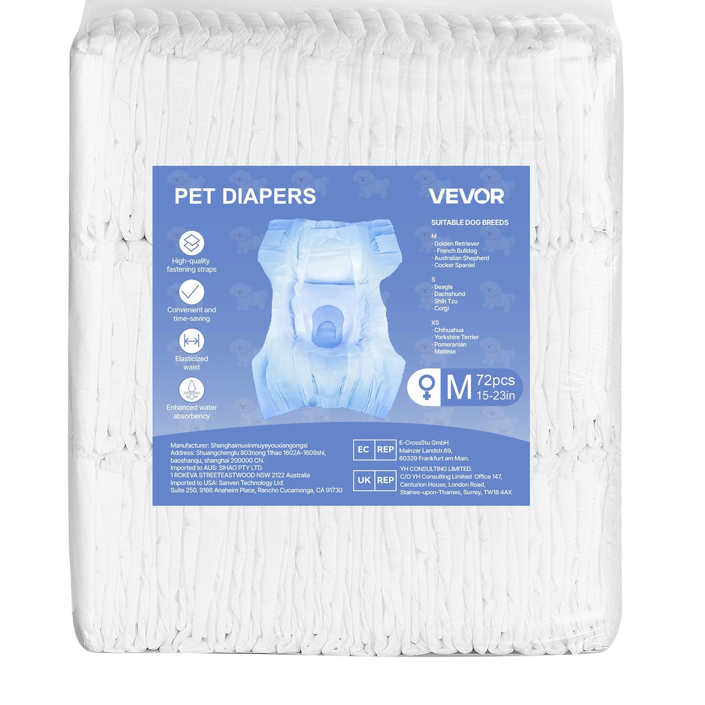 Disposable Dog Diapers, Super Absorbent Female Dog Diapers, 360 degrees Leak-Proof Female Doggy Pet Diaper V952-CWNBZNKMG144DSR9E001V0