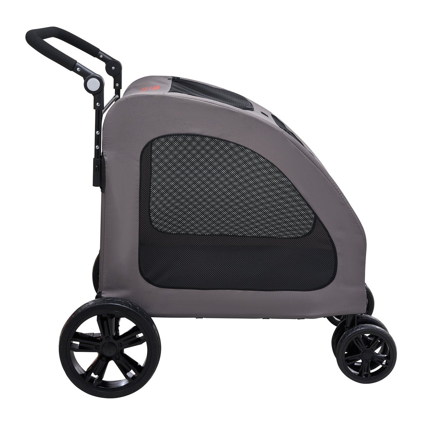 Pet Stroller, 4 Wheels Dog Stroller with Brakes, 160lbs Weight Capacity, Portable Puppy Stroller Carrier with V952-CWTCDHK4QSHD3F05MV0