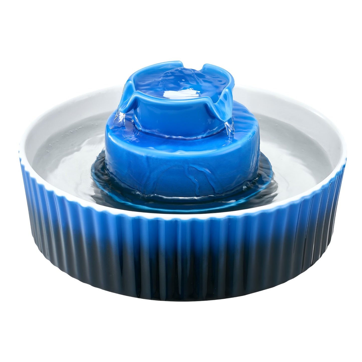 Ceramic Cat Water Fountain, 2.1 L Cupcake Pet Fountain, Porcelain Cat Water Dispenser with Ultra-Quiet Pump, V952-CWYSJLSTC21LWQMB6001V3