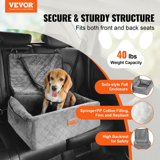 Dog Booster Car Seat Pet Car Seat for Small Medium Dog up to 18.1 kg Gray V952-CWZGQCZYHSSFX5CLMV0
