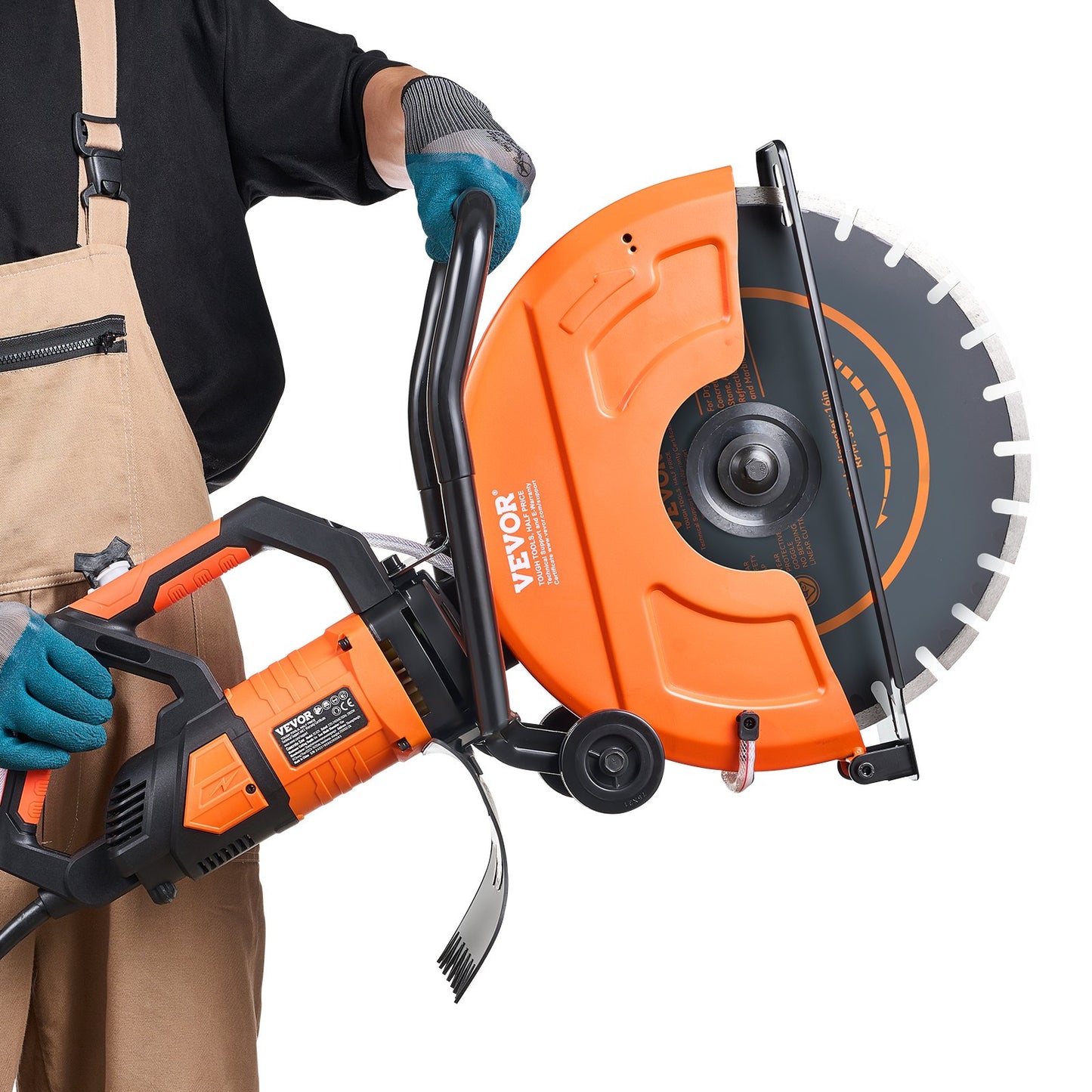 Electric Concrete Saw, 16 in, 2800 W 15 A Motor Circular Saw Cutter with Max. 6 in Adjustable Cutting Depth, V952-D3200W16IN6INQIFQV3