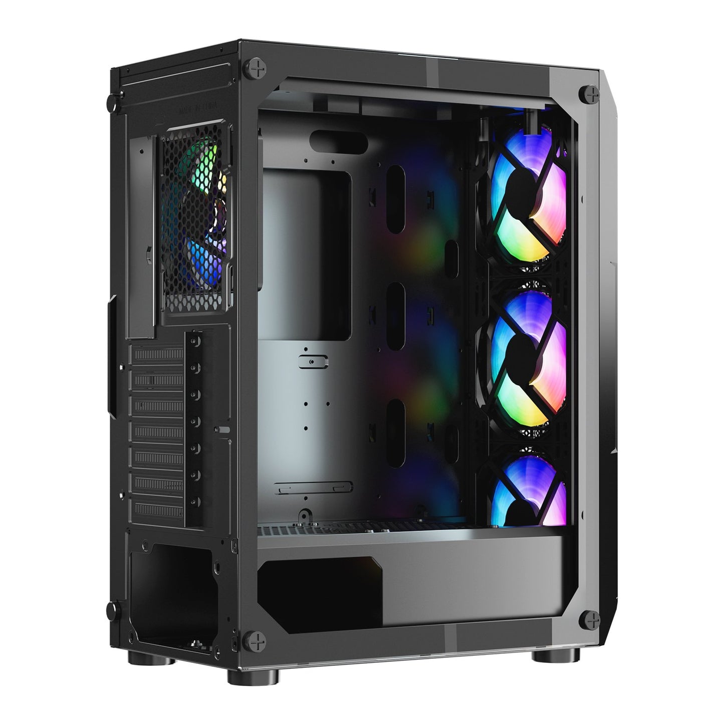 Mid-Tower ATX PC Gaming Case Computer Case Box with 4 x 120 mm ARGB Fans V952-DNJXZT120MMAXBJ08001V9