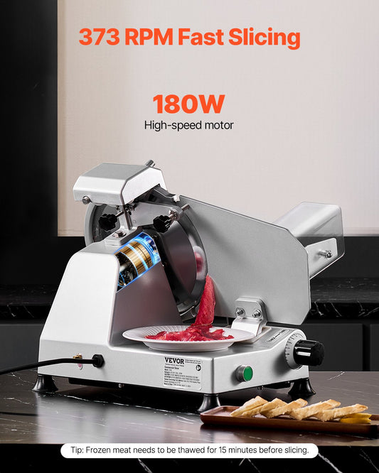 Meat Slicer 180W 250 mm Electric Deli Food Slicer for Meat Bread Cheese V952-DRQPJ180WBZDKGXJSV3