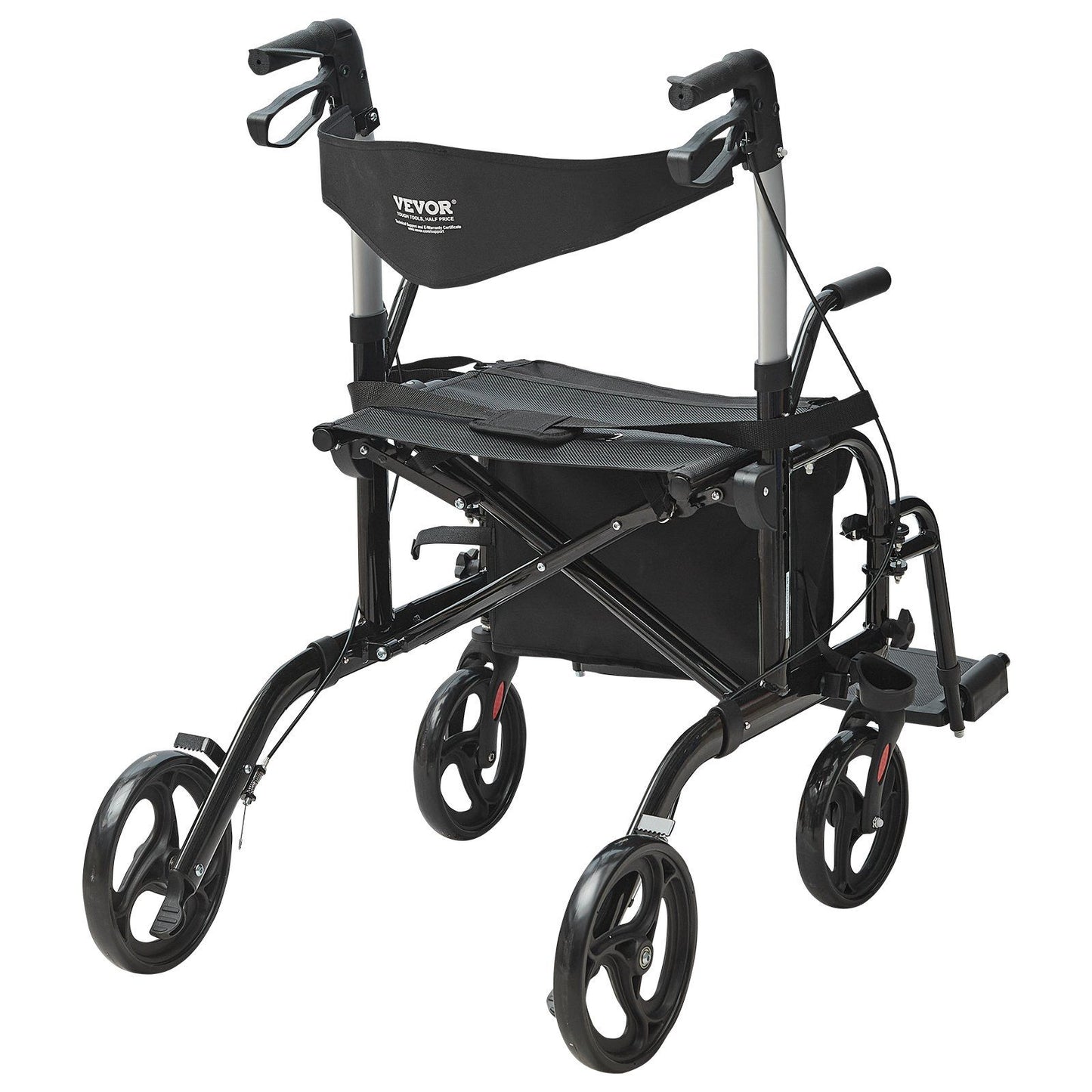 2 in 1 Rollator Walker & Transport Chair for Seniors, Folding Rolling Walker Wheelchair Combo & Footrests, V952-EHYZXQCKJLQ8L86XDV0