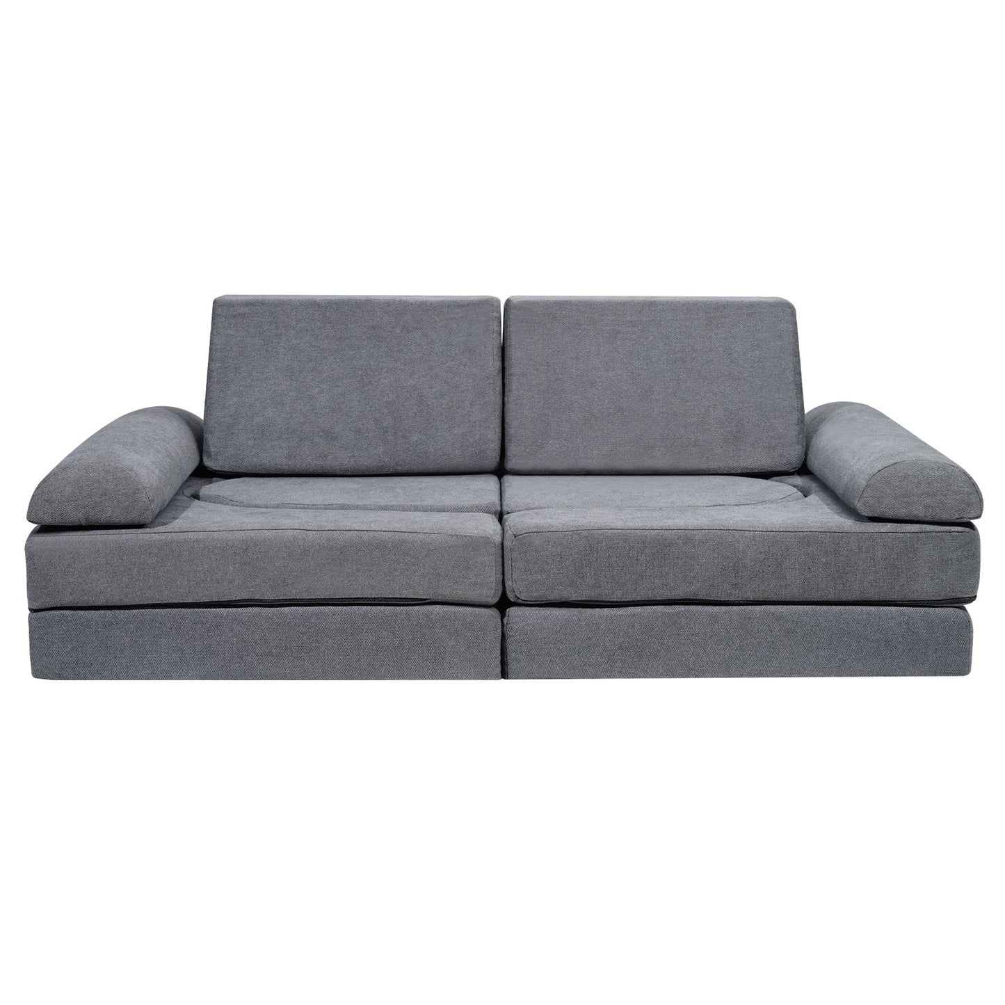 Modular Kids Play Couch 10Pcs DIY Creative Toddler Sectional Sofa Grey V952-ETSF5255724Y94P8YV0