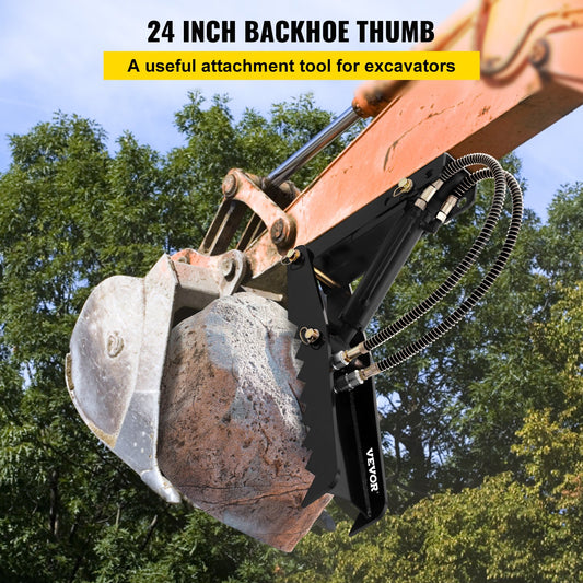 61cm Hydraulic Backhoe Excavator Thumb Attachments Weld On 1.27cm Teeth Thick Steel Plate Assembly 12MM V952-FCMZ24INDYYYG12MMV0