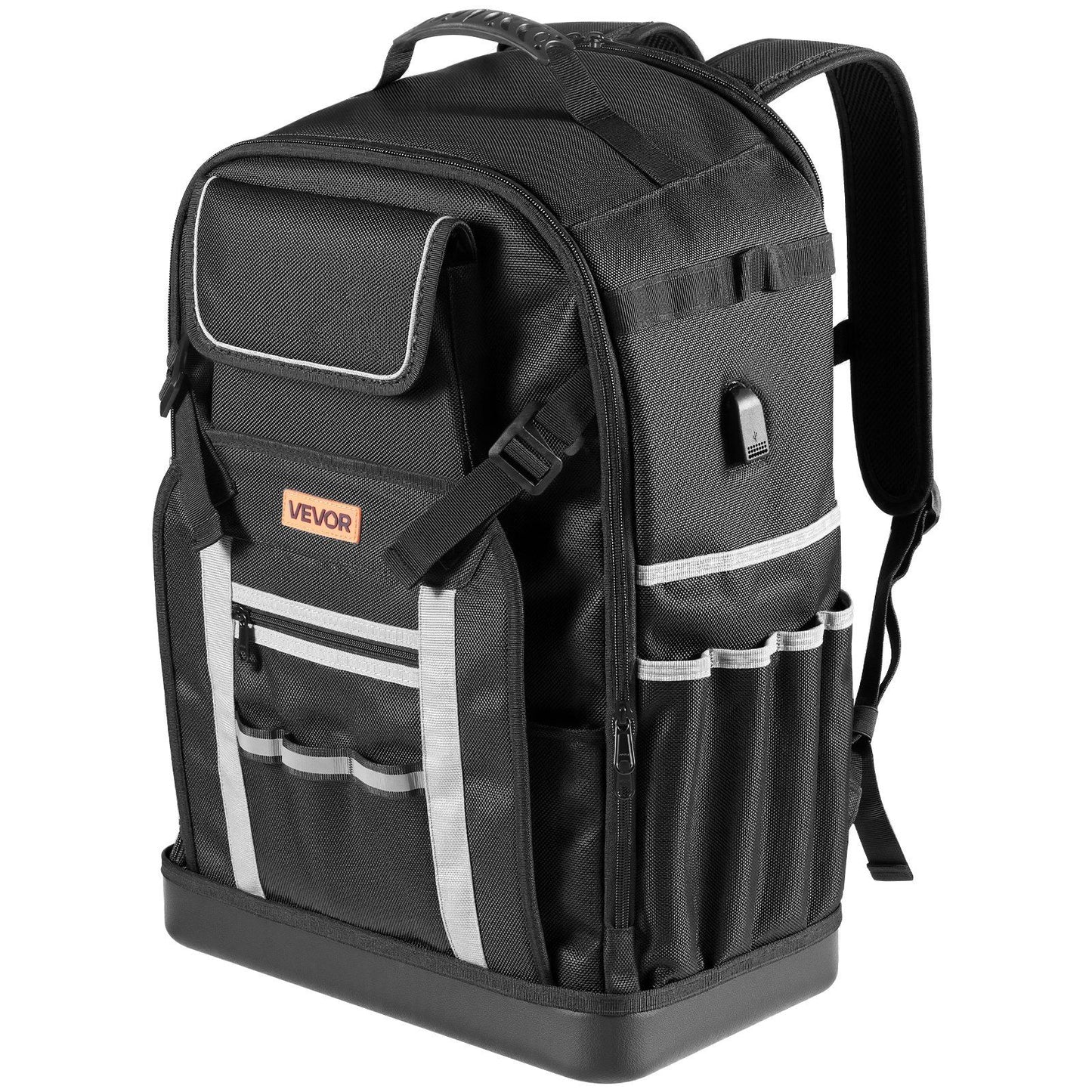 Tool Backpack, 56 Pockets, Heavy-duty Tools Storage Organizer Bags with Molded Base, Electrician Jobsite V952-GJBBSLD1214IOF1S8001V0