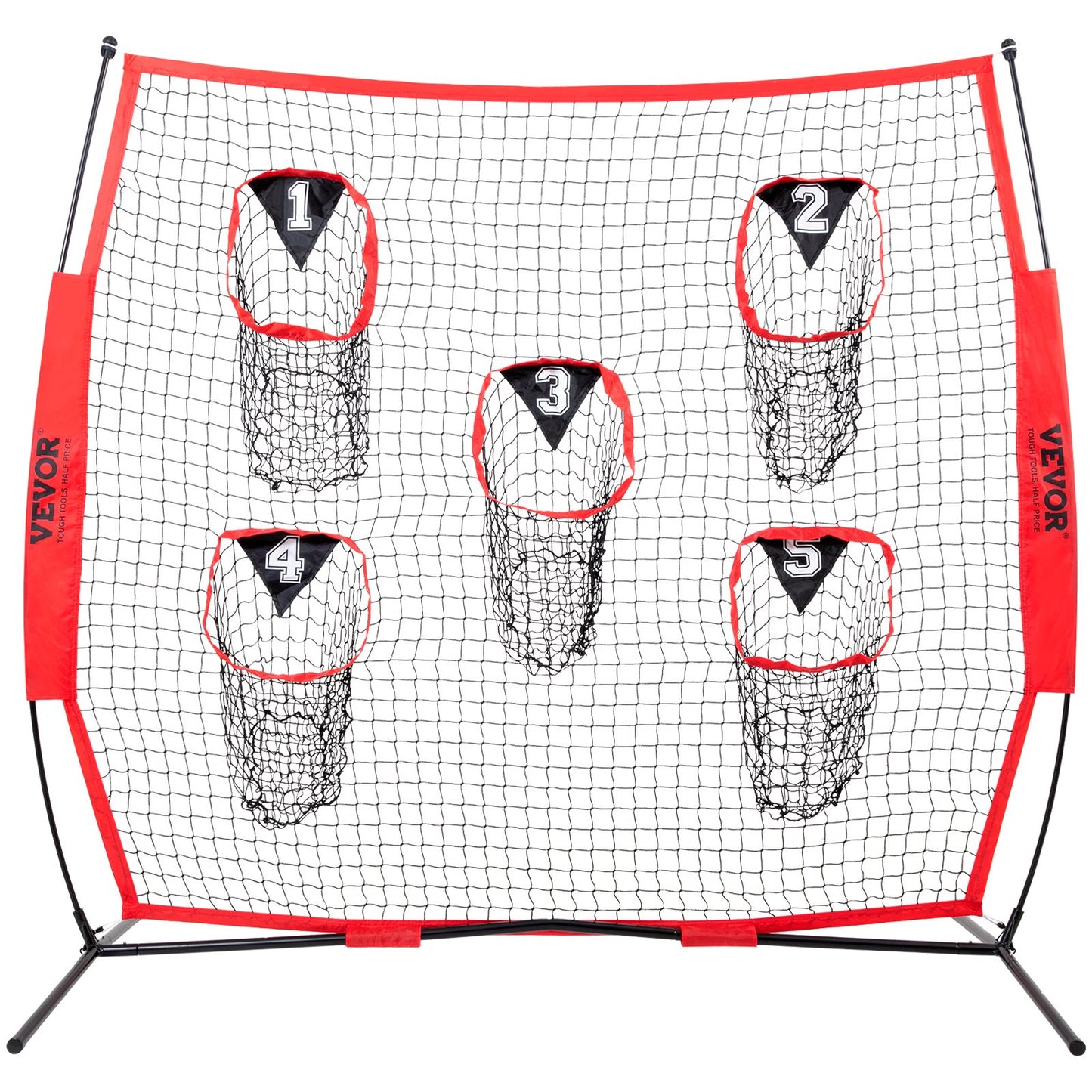 8 x 8 ft Football Trainer Throwing Net, Training Throwing Target Practice Net with 5 Target Pockets, Knotless V952-GLQW88YC0000RHWMZV0