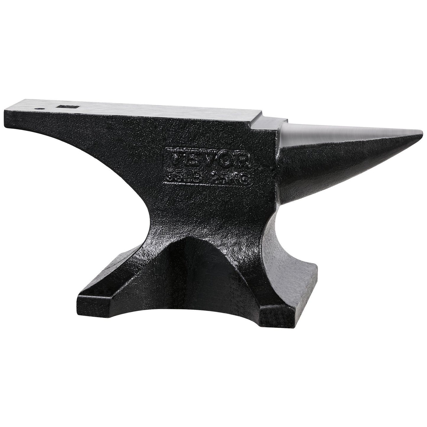 Single Horn Anvil, 55lbs Cast Steel Anvil, High Hardness Rugged Round Horn Anvil for Blacksmiths, with Large V952-GZDJG25KG000U4QUNV0