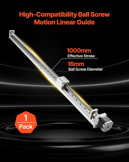 Linear Guide, 1000 mm Stroke Work Size, Ball Screw Motion CNC Linear Guide Stage Actuator, Motorized Nema 23 V952-GZSGSFU20MM1A6SA3001V9